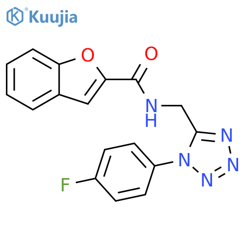 N-{1-(4-fluorophenyl)-1H-1,2,3,4-tetrazol-5-ylmethyl}-1-benzofuran-2-carboxamide structure