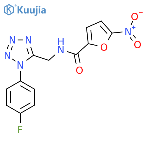 N-{1-(4-fluorophenyl)-1H-1,2,3,4-tetrazol-5-ylmethyl}-5-nitrofuran-2-carboxamide structure