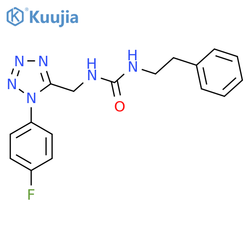 3-{1-(4-fluorophenyl)-1H-1,2,3,4-tetrazol-5-ylmethyl}-1-(2-phenylethyl)urea structure