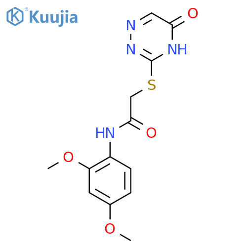 N-(2,4-dimethoxyphenyl)-2-(5-oxo-4,5-dihydro-1,2,4-triazin-3-yl)sulfanylacetamide structure