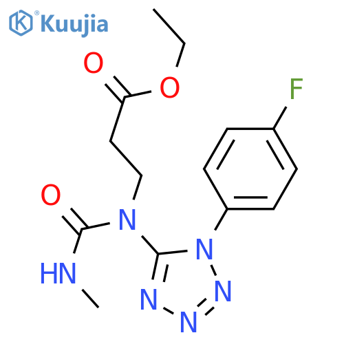 ethyl 3-({1-(4-fluorophenyl)-1H-1,2,3,4-tetrazol-5-ylmethyl}carbamoyl)aminopropanoate structure