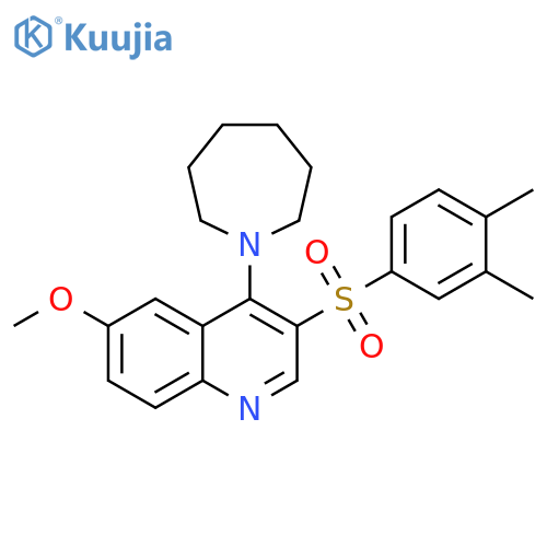 4-(azepan-1-yl)-3-(3,4-dimethylbenzenesulfonyl)-6-methoxyquinoline structure