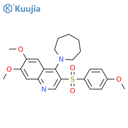 4-(azepan-1-yl)-6,7-dimethoxy-3-(4-methoxybenzenesulfonyl)quinoline structure