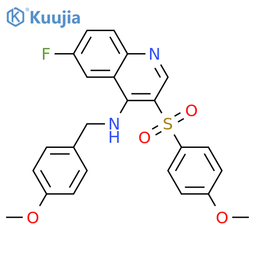 6-fluoro-3-(4-methoxybenzenesulfonyl)-N-(4-methoxyphenyl)methylquinolin-4-amine structure