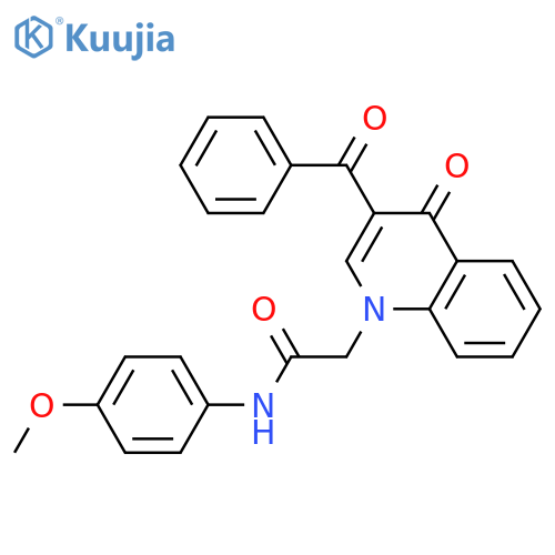 2-(3-benzoyl-4-oxo-1,4-dihydroquinolin-1-yl)-N-(4-methoxyphenyl)acetamide structure