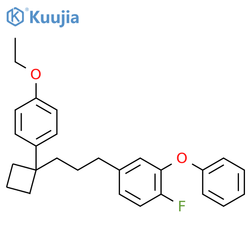 Benzene, 4-[3-[1-(4-ethoxyphenyl)cyclobutyl]propyl]-1-fluoro-2-phenoxy- structure