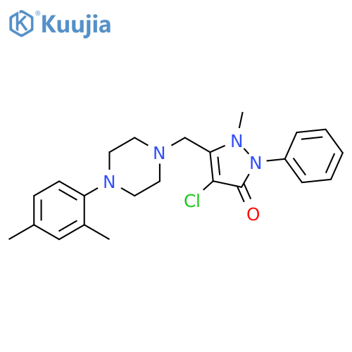 3H-Pyrazol-3-one,4-chloro-5-[[4-(2,4-dimethylphenyl)-1-piperazinyl]methyl]-1,2-dihydro-1-methyl-2-phenyl- structure