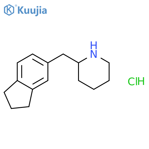 Piperidine, 2-[(2,3-dihydro-1H-inden-5-yl)methyl]-, hydrochloride structure