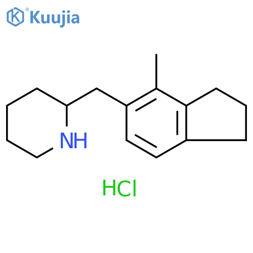 Piperidine, 2-[(2,3-dihydro-4-methyl-1H-inden-5-yl)methyl]-, hydrochloride (1:1) structure