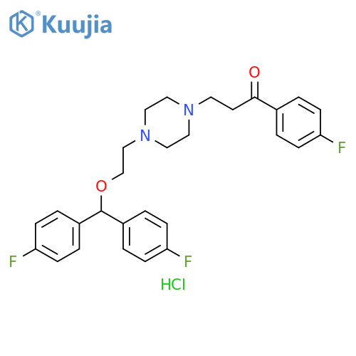 1-Propanone,3-[4-[2-[bis(4-fluorophenyl)methoxy]ethyl]-1-piperazinyl]-1-(4-fluorophenyl)-, dihydrochloride structure