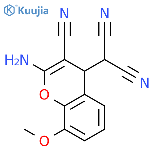 Propanedinitrile, (2-amino-3-cyano-8-methoxy-4H-1-benzopyran-4-yl)- structure