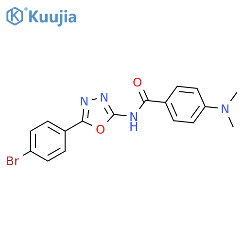 N-5-(4-bromophenyl)-1,3,4-oxadiazol-2-yl-4-(dimethylamino)benzamide structure