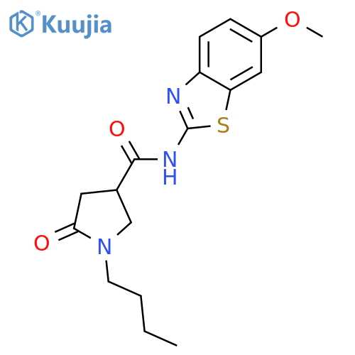 1-butyl-N-(6-methoxy-1,3-benzothiazol-2-yl)-5-oxopyrrolidine-3-carboxamide structure