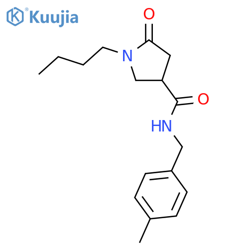 1-Butyl-5-oxo-pyrrolidine-3-carboxylic acid 4-methyl-benzylamide structure