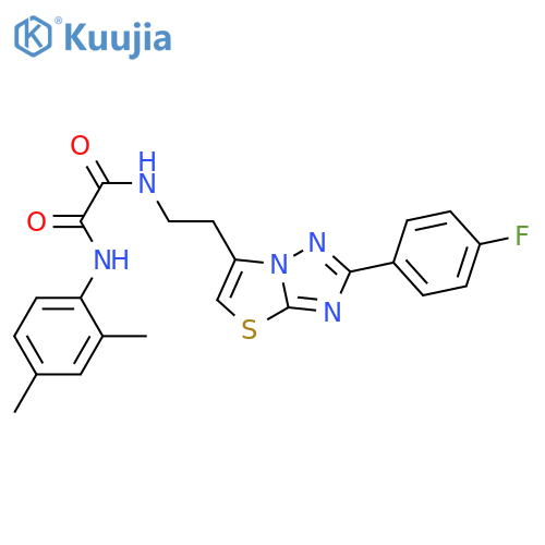 N'-(2,4-dimethylphenyl)-N-{2-2-(4-fluorophenyl)-1,2,4triazolo3,2-b1,3thiazol-6-ylethyl}ethanediamide structure