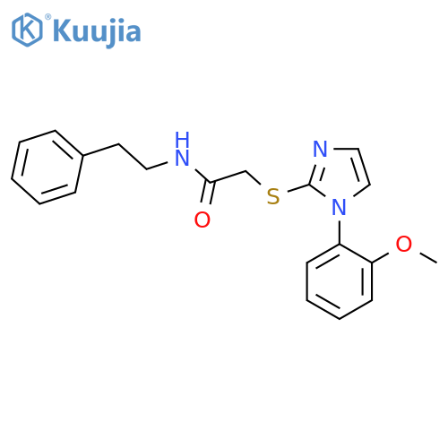 2-{1-(2-methoxyphenyl)-1H-imidazol-2-ylsulfanyl}-N-(2-phenylethyl)acetamide structure
