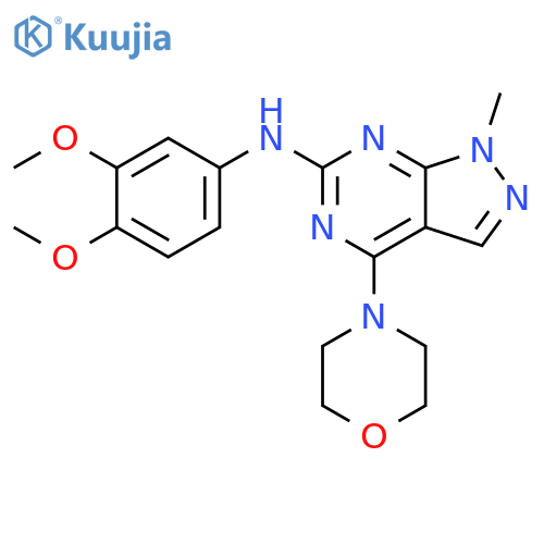 N-(3,4-dimethoxyphenyl)-1-methyl-4-(morpholin-4-yl)-1H-pyrazolo3,4-dpyrimidin-6-amine structure