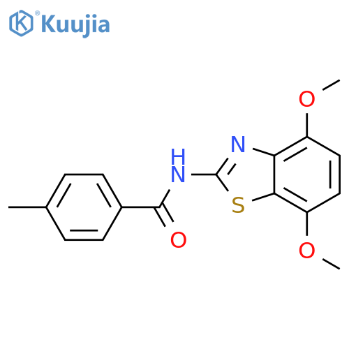 N-(4,7-dimethoxy-1,3-benzothiazol-2-yl)-4-methylbenzamide structure