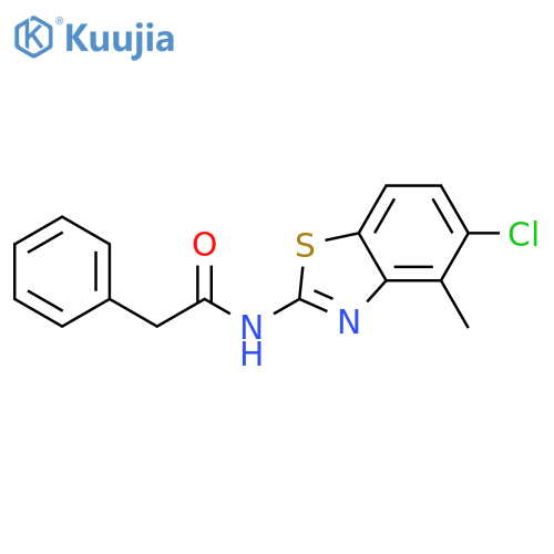 N-(5-chloro-4-methyl-1,3-benzothiazol-2-yl)-2-phenylacetamide structure