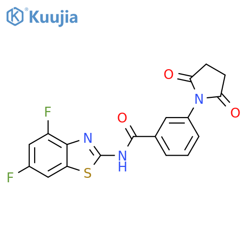 N-(4,6-difluoro-1,3-benzothiazol-2-yl)-3-(2,5-dioxopyrrolidin-1-yl)benzamide structure