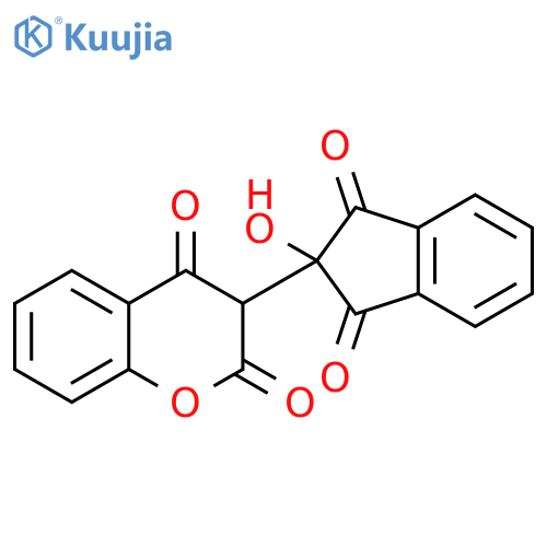 2H-1-Benzopyran-2,4(3H)-dione, 3-(2,3-dihydro-2-hydroxy-1,3-dioxo-1H-inden-2-yl)- structure