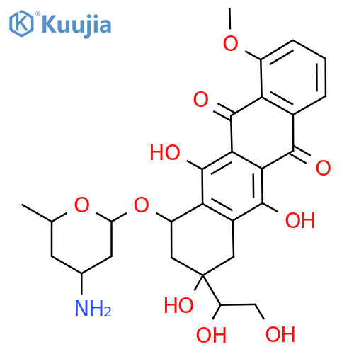 7-(4-Amino-6-methyloxan-2-yl)oxy-9-(1,2-dihydroxyethyl)-6,9,11-trihydroxy-4-methoxy-8,10-dihydro-7H-tetracene-5,12-dione structure