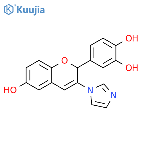 1,2-Benzenediol,4-[6-hydroxy-3-(1H-imidazol-1-yl)-2H-1-benzopyran-2-yl]- structure