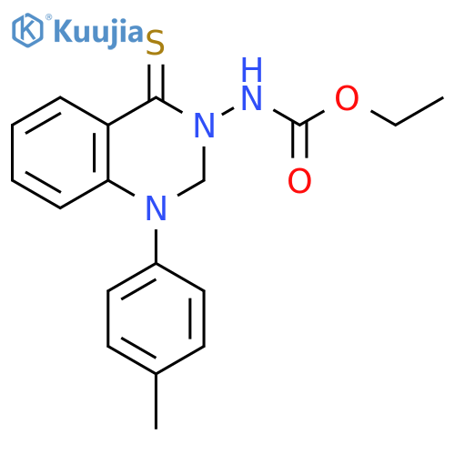 Carbamic acid,[1,4-dihydro-1-(4-methylphenyl)-4-thioxo-3(2H)-quinazolinyl]-, ethyl ester structure