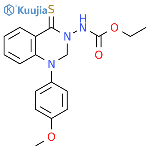 Carbamic acid, [1,4-dihydro-1-(4-methoxyphenyl)-4-thioxo-3(2H)-quinazolinyl]-, ethyl ester (9CI) structure