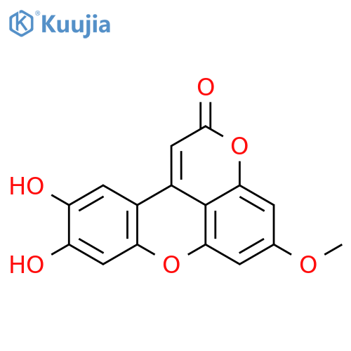 9,10-Dihydroxy-5-methoxy-2H-pyrano2,3,4-klxanthen-2-one structure