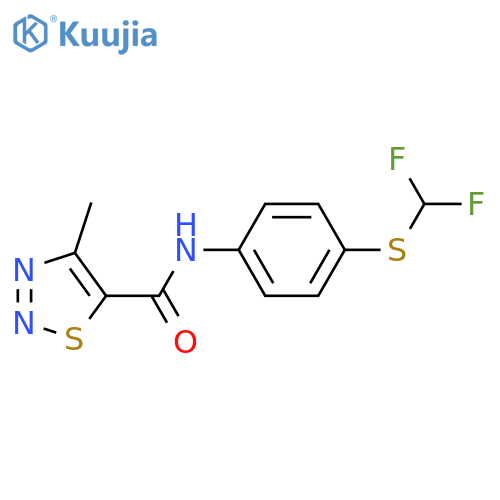 N-{4-(difluoromethyl)sulfanylphenyl}-4-methyl-1,2,3-thiadiazole-5-carboxamide structure