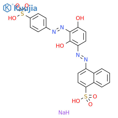 1-Naphthalenesulfonic acid, 4-[2-[2,4-dihydroxy-3-[2-(4-sulfophenyl)diazenyl]phenyl]diazenyl]-, sodium salt (1:1) structure