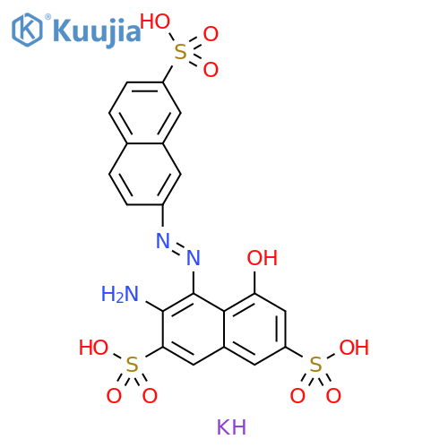 2,7-Naphthalenedisulfonic acid, 3-amino-5-hydroxy-4-[2-(7-sulfo-2-naphthalenyl)diazenyl]-, potassium salt (1:3) structure