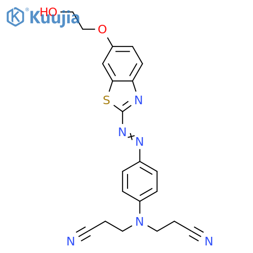 Propanenitrile,3,3'-[[4-[[6-(2-hydroxyethoxy)-2-benzothiazolyl]azo]phenyl]imino]bis- structure