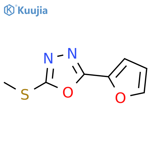 1,3,4-Oxadiazole, 2-(2-furanyl)-5-(methylthio)- structure