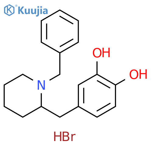 1,2-Benzenediol, 4-[[1-(phenylmethyl)-2-piperidinyl]methyl]-,hydrobromide structure
