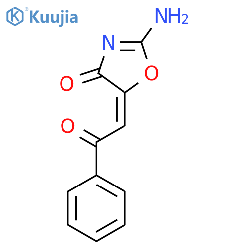 (5Z)-2-amino-5-(2-oxo-2-phenylethylidene)-1,3-oxazol-4(5H)-one structure