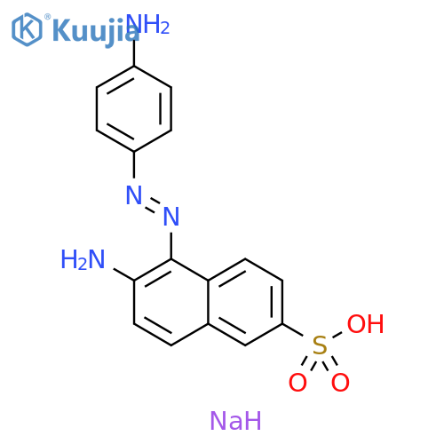 2-Naphthalenesulfonic acid, 6-amino-5-[2-(4-aminophenyl)diazenyl]-, sodium salt (1:1) structure