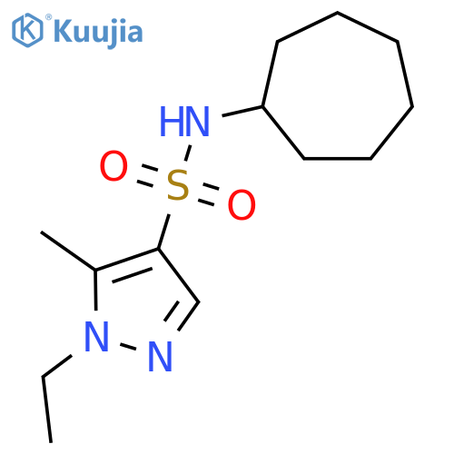 1-Ethyl-5-methyl-1H-pyrazole-4-sulfonic acid cycloheptylamide structure