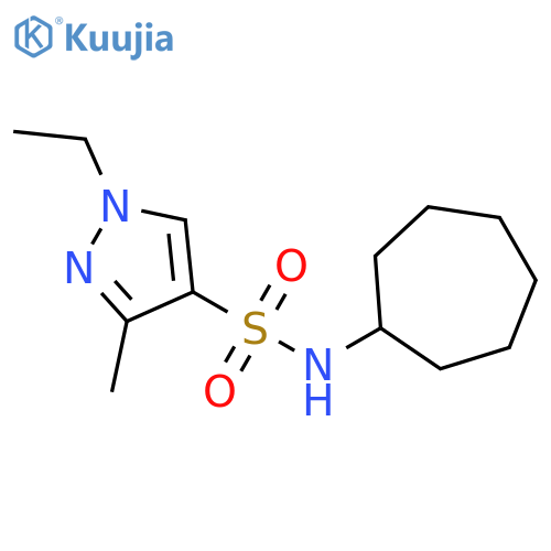 1-Ethyl-3-methyl-1H-pyrazole-4-sulfonic acid cycloheptylamide structure