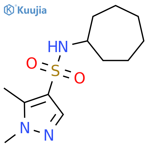 1,5-Dimethyl-1H-pyrazole-4-sulfonic acid cycloheptylamide structure
