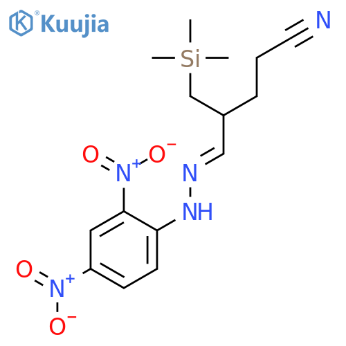 Pentanenitrile, 4-[[(2,4-dinitrophenyl)hydrazono]methyl]-5-(trimethylsilyl)- structure