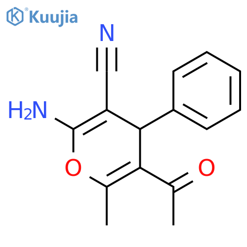 5-Acetyl-2-amino-6-methyl-4-phenyl-4H-pyran-3-carbonitrile structure