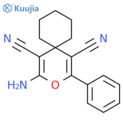 2-Amino-4-phenyl-3-oxaspiro[5.5]undeca-1,4-diene-1,5-dicarbonitrile structure