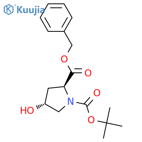 2-benzyl 1-tert-butyl (2S,4R)-4-hydroxypyrrolidine-1,2-dicarboxylate structure