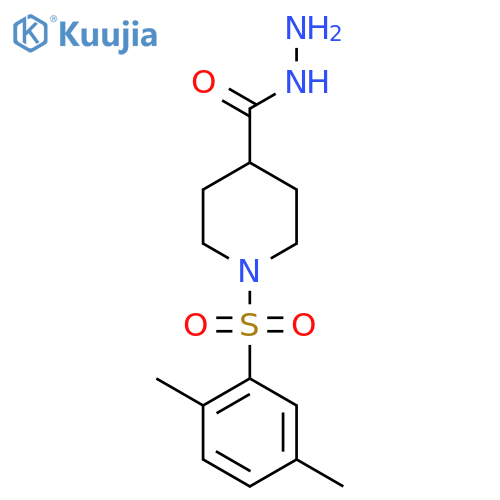 1-(2,5-Dimethylphenyl)sulfonylpiperidine-4-carbohydrazide structure