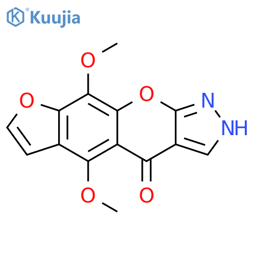Furo[3',2':6,7][1]benzopyrano[2,3-c]pyrazol-4(1H)-one, 5,9-dimethoxy- structure