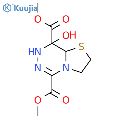 7H-Thiazolo[3,2-d][1,2,4]triazine-5,8-dicarboxylic acid, 2,3,8,8a-tetrahydro-8-hydroxy-, 5,8-dimethyl ester structure
