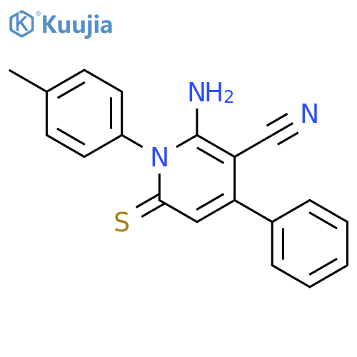 3-Pyridinecarbonitrile, 2-amino-1,6-dihydro-1-(4-methylphenyl)-4-phenyl-6-thioxo- structure