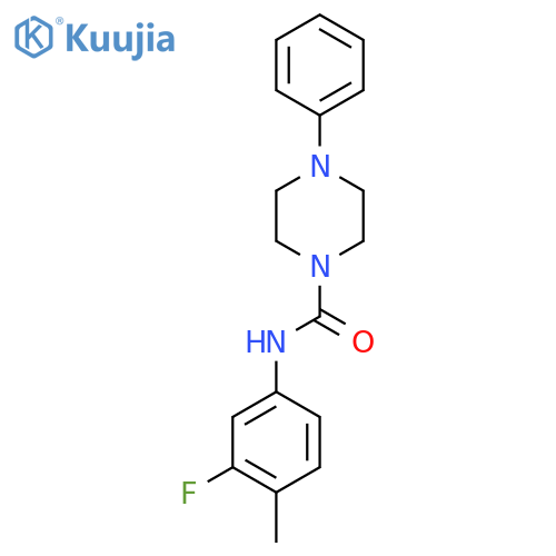 N-(3-Fluoro-4-methylphenyl)-4-phenylpiperazine-1-carboxamide structure